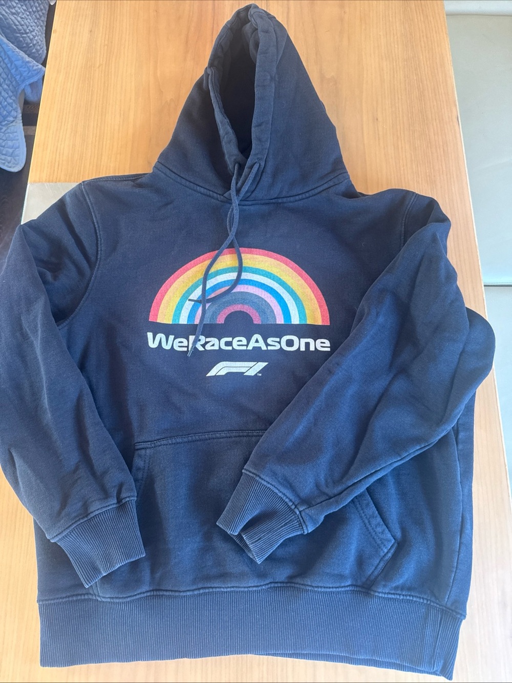 Formula 1 F1 We Race As One Official Black Hoodie Sweatshirt - Large